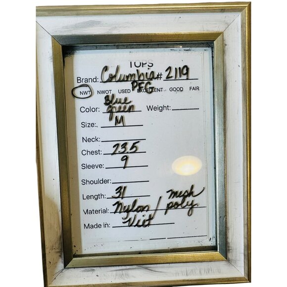 Columbia PFG NWT Omni Shade UPF 30 Men's M Blue Green Vented Fishing Shirt Plai - Picture 8 of 9